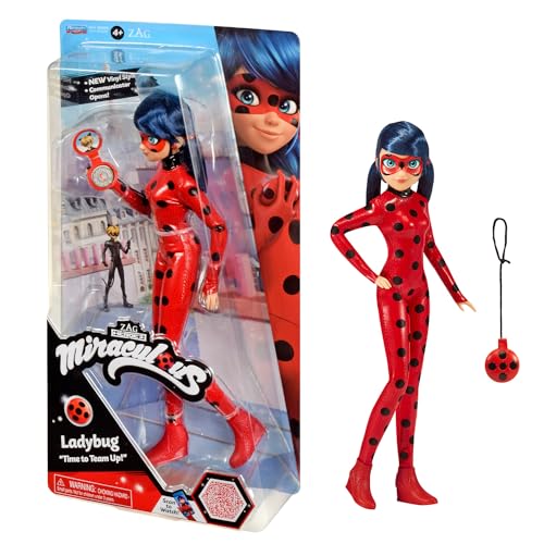 Bandai - Miraculous Ladybug - Ankleidepuppe 26 cm - Ladybug mit ihrem Yoyo im Telefonmodus - Neues Kostüm mit Vinyl-Effekt - P50028 von Bandai