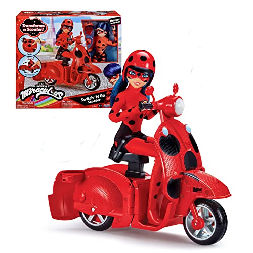 Bandai - Miraculous Ladybug - Scooter Miraculous Switch'n go + Gelenkpuppe Ladybug Lucky Charm 26 cm - P50668 von BANDAI