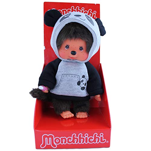 Bandai - Monchhichi - Panda 20 cm - Kultplüschtier der 80er - Kuscheliges 20 cm großes Plüschtier für Kinder und Erwachsene - SE22353 von BANDAI