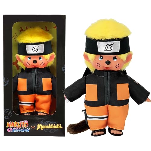 BANDAI - Monchhichi - Kuscheltier Monchhichi Naruto Shippuden - Ikonisches Affenkuscheltier der 80er Jahre - Superweiches Kuscheltier 20 cm für Kinder - Spielzeug für Kinder ab 2 Jahren - SE241088 von BANDAI