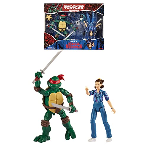 Bandai - 15 cm große offizielle Figuren Teenage Mutant Ninja Turtles x Stranger Things - Leo VS Eleven - P81191 von BANDAI