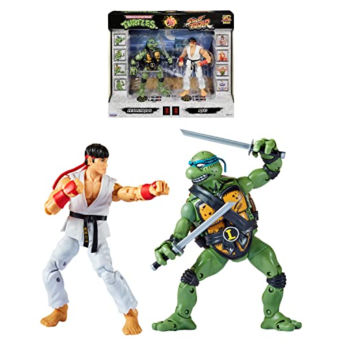 Bandai - 15 cm große offizielle Figuren Teenage Mutant Ninja Turtles x Street Fighter - Leo VS Ryu - P81251 von BANDAI