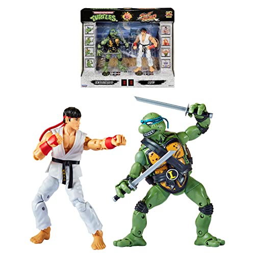 Bandai - 15 cm große offizielle Figuren Teenage Mutant Ninja Turtles x Street Fighter - Leo VS Ryu - P81251 von BANDAI