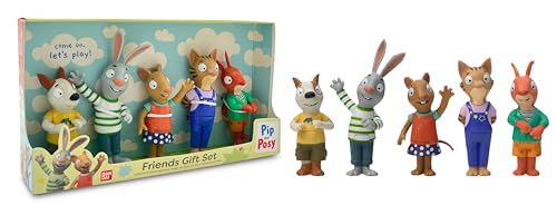 BANDAI Pip and Posy Figuren-Set, 5 x 10 cm große Figuren (Pip, Posy, Zac, Frankie und Jamila), perfektes Spielgeschenk für Jungen, Mädchen, Kinder im Alter von 3–8 Jahren, ideale Actionfiguren von BANDAI