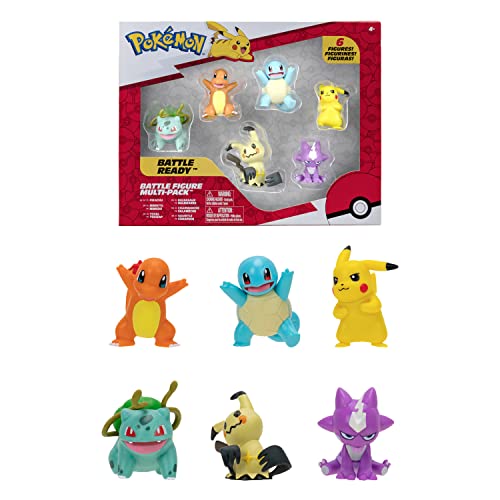 Bandai - Pokémon – Pack mit 6 Figuren – Welle 3 – Pikachu, Karapuce, Salamateche, Bulbizare, Mimiqui, Toxizap – JW2684 von Bandai