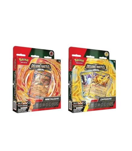 BANDAI Pokémon-Sammelkartenspiel: Deluxe Ninetales Kampfdeck, Verschiedene Modelle (Spanisch), Wagen Sie es, das Pokémon-Kartenspiel zu beherrschen: Elektrische Duelle, PC50466, Mehrfarbig von BANDAI