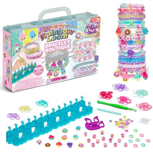 Bandai - Rainbow Loom Boutique – Automatisches Set zur Herstellung von Armbändern aus Gummibändern - Kreatives Hobby - Enthält 4000 Gummibänder, Haken - Spielzeug für Kinder ab 7 Jahren - CD0186 Bandai - Rainbow Loom Boutique – Automatisches Set zur Herstellung von Armbändern aus Gummibändern - Kreatives Hobby - Enthält 4000 Gummibänder, Haken - Spielzeug für Kinder ab 7 Jahren - CD0186 von Bandai