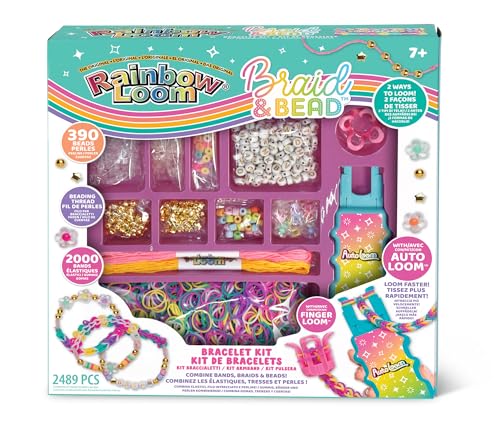 BANDAI - Rainbow Loom Braid & Bead - Set zur Herstellung von elastischen Armbändern, Zöpfen und Perlen – Kreativset – Enthält 2000 Gummibänder, Zubehör – Spielzeug für Kinder ab 7 Jahren – CD0183 BANDAI - Rainbow Loom Braid & Bead - Set zur Herstellung von elastischen Armbändern, Zöpfen und Perlen – Kreativset – Enthält 2000 Gummibänder, Zubehör – Spielzeug für Kinder ab 7 Jahren – CD0183 von BANDAI