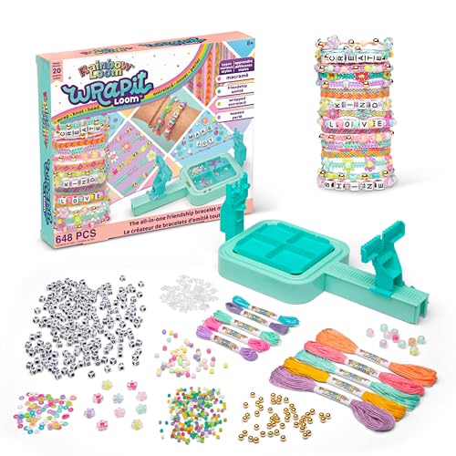 BANDAI – Rainbow Loom WrapIt – Freundschaftsarmband-Kit – 648 Teile – 20 DIY-Projekte – Makramee, Perlen, Bunte Fäden – Geschenkidee für Kinder – Kreatives Geschenk – Spielzeug ab 8 Jahren – CD0164 von BANDAI