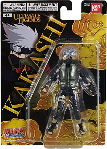 BANDAI Ultimate Legends Naruto Actionfigur | Kakashi Hatake Anime Figur | 12 cm Naruto Figur mit starker Artikulation Sammelfigur Anime Merch | Naruto Thema Anime Geschenke von BANDAI