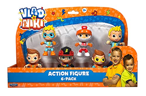 BANDAI Vlad & Niki Play Actionfigur – Packung mit Allen 6 Figuren – 6 bewegliche Actionfiguren mit Zubehör, Mehrfarbig, P57626 BANDAI Vlad & Niki Play Actionfigur – Packung mit Allen 6 Figuren – 6 bewegliche Actionfiguren mit Zubehör, Mehrfarbig, P57626 von BANDAI