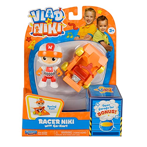 BANDAI Vlad & Niki Play Actionfigur – Racer Niki Figur – Gelenkige Actionfigur mit Zubehör, Mehrfarbig, P57556 von BANDAI