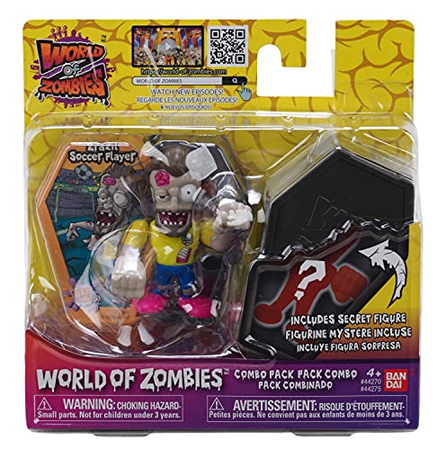 BANDAI World of Zombies - Packung mit Zwei Figuren Z.K. Rockstar und Überraschungsfigur 44275 von BANDAI