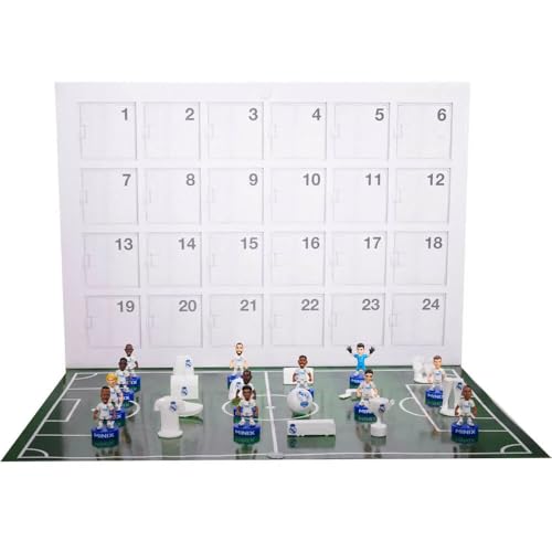 BANDAI, Minix Collectible Figuren, Super Pack Real Madrid, Adventskalender mit 12 Spielern und 12 Überraschungen, Geschenkidee für Kinder und Erwachsene, Fußballfans (MN17348) von BANDAI