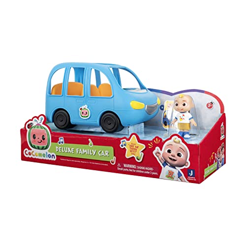 Bandai - CocoMelon - Familienauto+1 JJ-Figur - Fahrzeug, das den Song „Are we there yet“ (auf Englisch) und 1 JJ-Figur 7 cm spielt - WT0104 von CoComelon