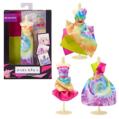 Bandai – Harumika – Designer-Set – Thema New Age Tie & Dye – Bastelset – Kreiere ohne Nadel und Faden Deine eigene Mode – 40415 von Bandai