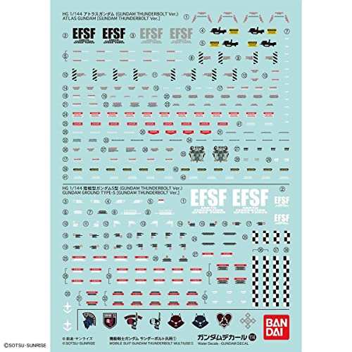 Bandai Hobby - Gundam Decal - 114 Mobile Suit Gundam Thunderbolt Multiuse von BANDAI