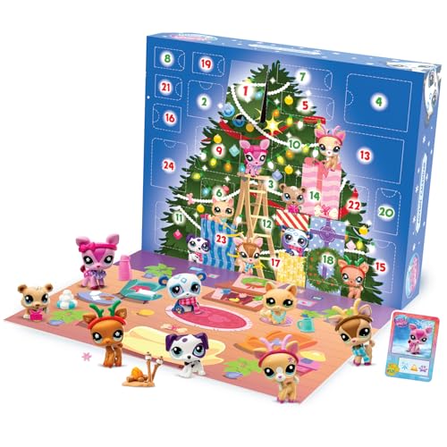 Littlest Pet Shop - Adventskalender der Pet Shop - 8 Pet Shop und 16 Zubehörteile - 24-Tage-Weihnachtskalender - Mini-Tierfiguren zum Sammeln - Spielzeug für Kinder ab 4 Jahren - BF00609 von Bandai