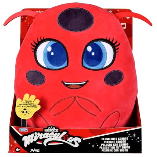 Bandai - Miraculous - Tikki Plüschfigur mit Funktionen - Offizielle Lizenz - Sprechendes Kwami-Spielzeug Ladybug - Marienkäfer-Kwami Tikki Plüschtier - Spielzeug ab 4 Jahren - P50711 von Bandai