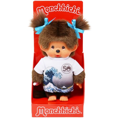 Bandai - Monchhichi - Monchhichi-Plüsch zum 50. Jubiläum - Motiv Hokusai-Welle - Ikonisches Affen-Plüschtier der 80er Jahre - Weiches Kuscheltier 20 cm für Kinder - Spielzeug ab 2 Jahren - SE255313 Bandai - Monchhichi - Monchhichi-Plüsch zum 50. Jubiläum - Motiv Hokusai-Welle - Ikonisches Affen-Plüschtier der 80er Jahre - Weiches Kuscheltier 20 cm für Kinder - Spielzeug ab 2 Jahren - SE255313 von Bandai