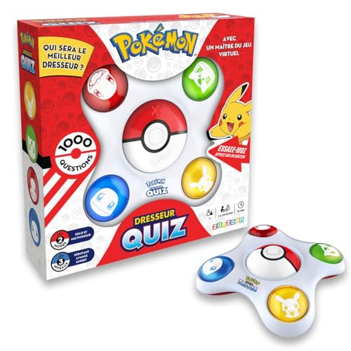 Bandai - Pokémon – Quiz-Trainer interaktives elektronisches Spiel – spricht Französisch – ZZ20110 – Pokémon-Quiz-Spiel für 1 bis 4 Spieler – Spielzeug für Kinder ab 6 Jahren – ZZ20110 von Bandai