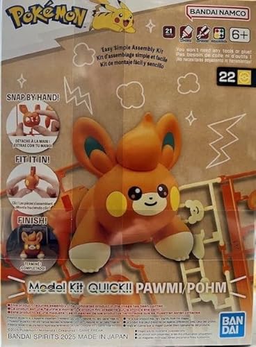 Bandai Pokemon – Figur mit Gelenken, zum Bauen, 8 cm – Figuren Pawmi/Pohm von BANDAI