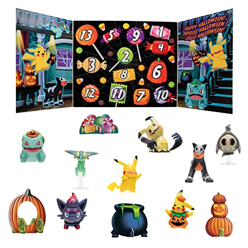 Bandai - Pokemon - Halloween Adventskalender - 8 Pokémon-Figuren und 5 Zubehörteile - Pikachu, Zorua, Malosse, Bulbizarr, Fantyrm, Skelenox und Mimiqui - PKW2688 Bandai - Pokemon - Halloween Adventskalender - 8 Pokémon-Figuren und 5 Zubehörteile - Pikachu, Zorua, Malosse, Bulbizarr, Fantyrm, Skelenox und Mimiqui - PKW2688 von BANDAI