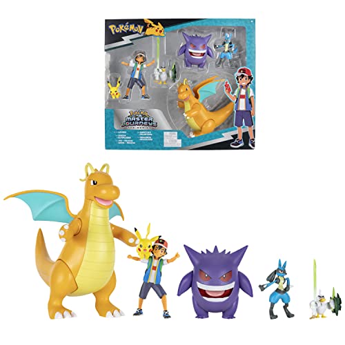 Bandai - Pokémon – Pack mit 6 Pokémon-Figuren – Figur Sasha mit Pikachu 12 cm + Figur Ectoplasma 12 cm + Figur Lucario 8 cm + Figur Palarticho 8 cm + Dragoruss-Figur 30 cm – JW2760 Bandai - Pokémon – Pack mit 6 Pokémon-Figuren – Figur Sasha mit Pikachu 12 cm + Figur Ectoplasma 12 cm + Figur Lucario 8 cm + Figur Palarticho 8 cm + Dragoruss-Figur 30 cm – JW2760 von Bandai