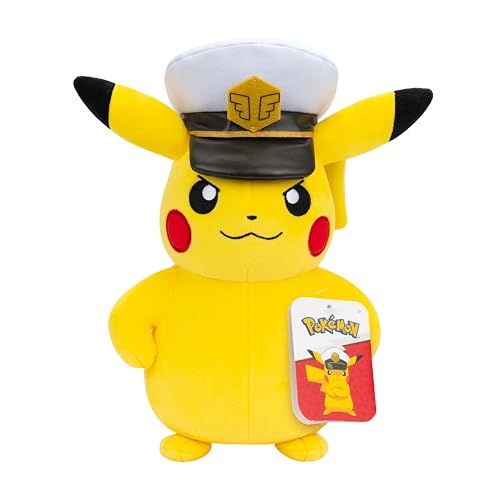 Bandai Pokémon – Plüsch-Kapitän Pikachu – Plüschtier 20 cm sehr weich – Geschenkidee Plüsch Pikachu Kinder und Erwachsene – Spielzeug für Kinder ab 2 Jahren – Offizielles Lizenzprodukt – JW4373 von Bandai