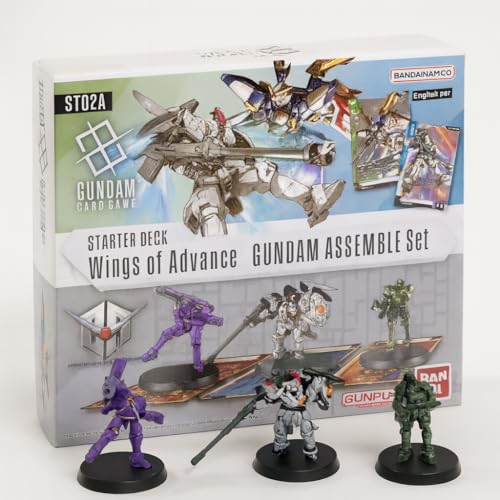 Gundam Kartenspiel Assemble Starter Set - Wings of Advance (ST02A) - 50 Karten, 3 Gundam Minis von BANDAI