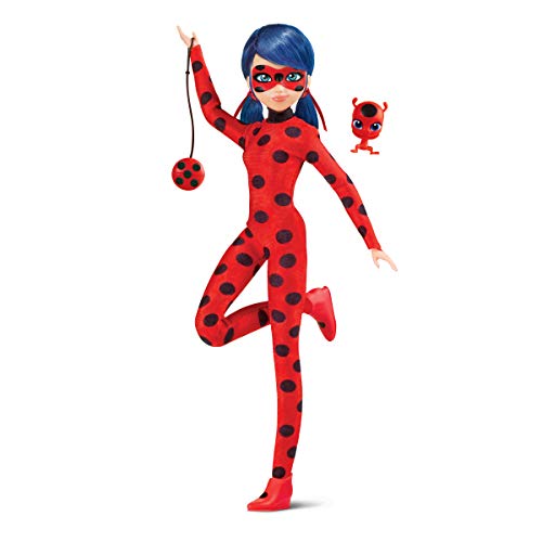 Miraculous Bandai Puppe Ladybug Kwami und Cat Noir, 26 cm große Ladybug-Gelenkpuppe mit Zubehör Kwami, Marinette von Miraculous
