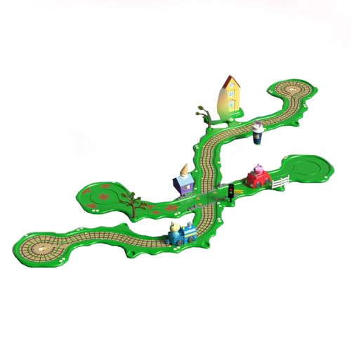 Peppa Pig Rennstrecke Zug und Auto von BANDAI