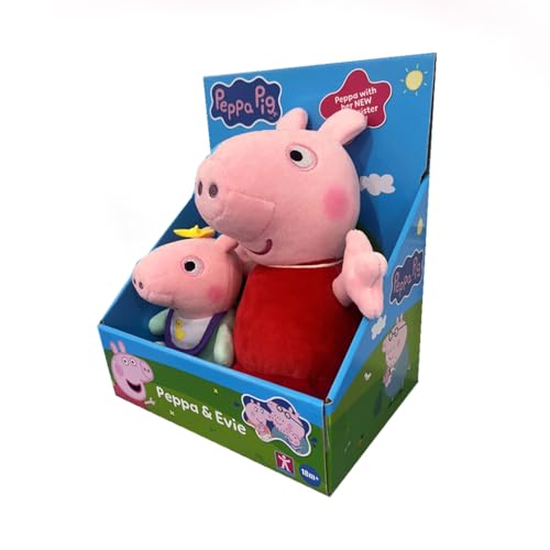Peppa Wutz mit Baby, 2 Plüschtiere von BANDAI