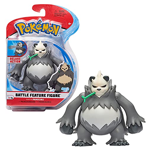 Pokémon – Figur Battle Feature – Pandarbare (Pangoro) – Figur mit Gelenk, 12 cm Pandarbara, mit Funktion des Poing-Fokus, Eisenfuß von Pokémon
