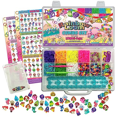 Bandai – Rainbow Loom Combo Set – Armbandherstellung – Webrahmen mit 2300 Gummibändern – Charms und Perlen – CD00102, Mittel von Bandai