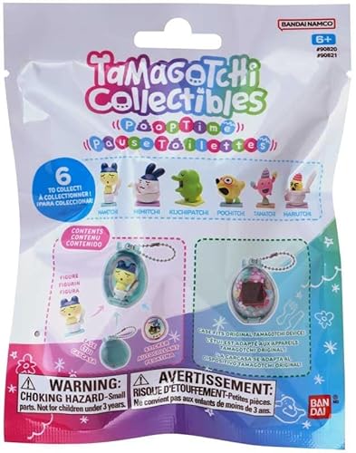 Tamagotchi Collectibles Serie 1 Poop Time Figuren, 1 von 6 Figuren zum Sammeln, mit Vitrine und Aufkleber, ab 6 Jahren von BANDAI