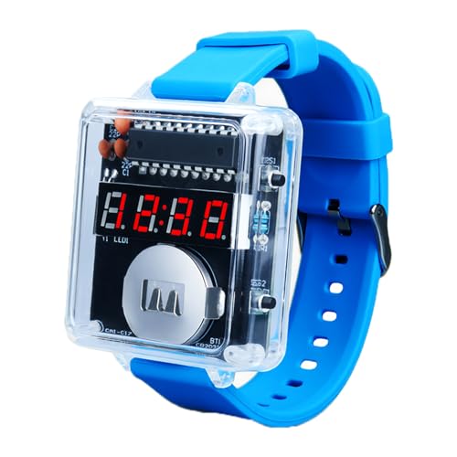 BANRIA DIY Elektronik Uhr Bausatz mit 4 stelliger LED Anzeige Lötkit für Anfänger transparentes Gehäuse Mikrocontroller gesteuert Ideal für Elektronik Einsteiger BANRIA DIY Elektronik Uhr Bausatz mit 4 stelliger LED Anzeige Lötkit für Anfänger transparentes Gehäuse Mikrocontroller gesteuert Ideal für Elektronik Einsteiger von BANRIA