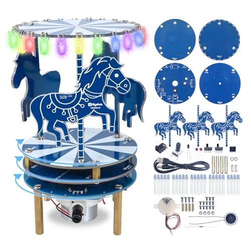 Karussell DIY Lötübungsset,RGB LED drehbares Musikbox Lötkit Projekt mit 3 Musikstücken,Musik Karussell Elektronik Löten Bausatz für die STEM-Ausbildung,Weihnachten Karussell DIY Lötübungsset,RGB LED drehbares Musikbox Lötkit Projekt mit 3 Musikstücken,Musik Karussell Elektronik Löten Bausatz für die STEM-Ausbildung,Weihnachten von BANRIA