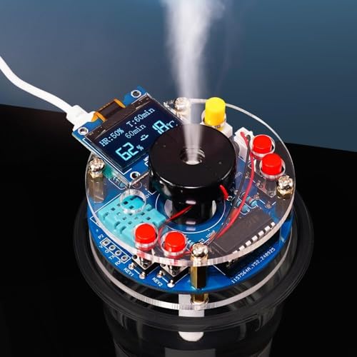 DIY Löt Bausatz mit Luftbefeuchter, OLED Display für Temperatur und Feuchtigkeitsanzeige, Timer und Speicherfunktion, ideal für Schul STEM Bildung von BANRIA