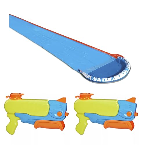 BANZAI Outdoor Party Pack: 1 Rasen-Wasserrutsche 4,88m & 2 Wasserblaster kompatibel mit NERF Super Soaker Wave Spray BANZAI Outdoor Party Pack: 1 Rasen-Wasserrutsche 4,88m & 2 Wasserblaster kompatibel mit NERF Super Soaker Wave Spray von BANZAI