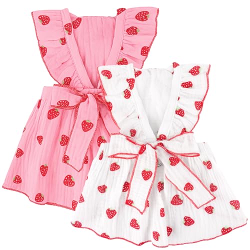 Hundekleid Erdbeere (Rosa+Weiß, klein) von BAOBICUTE