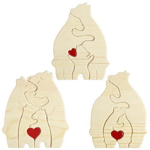 BAODBF Puzzle-Bär, Familie aus Holz, Tiere, personalisiertes Puzzle aus Holz, für Geburtstags- und Weihnachtsgeschenke BAODBF Puzzle-Bär, Familie aus Holz, Tiere, personalisiertes Puzzle aus Holz, für Geburtstags- und Weihnachtsgeschenke von BAODBF