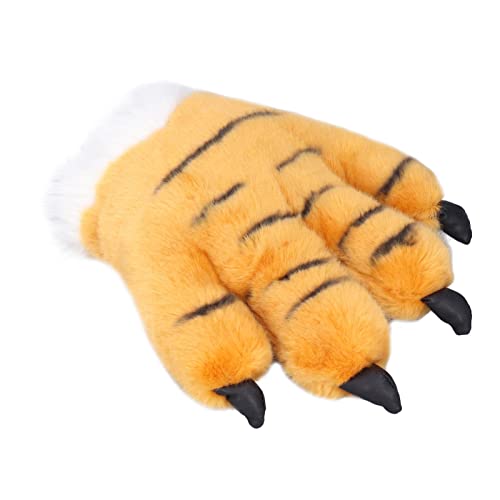 BAOFUYA Animal Claw Plüschhandschuhe Niedliche Tiger Klauenhandschuhe für Kinder Rollenspiele und Verkleiden (Gelb) von BAOFUYA