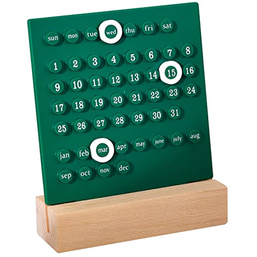 BAOFUYA Holzkalender Ideale für Homeschooler Entwickeln Planungsfähigkeiten ABS -Material (Green) von BAOFUYA
