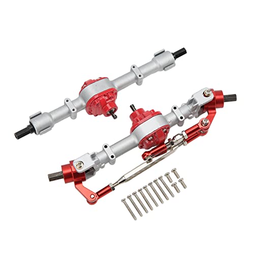 RC -Auto Metall Vordere Hinterachse Set Hochfestigkeits -Upgrade -Teile für MN D90 D91 99S FJ45 1/12 RC -Auto, Anodierter Stabiler Betrieb für Hobbyisten (Silberrot) von BAOFUYA