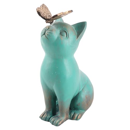 BAOFUYA Retro -Katze Figur Premium Harz Sitzend Katzenstatue Garten Dekor Sitzen Katze Home Dekoration Ideales für Geburtstage und Andere Veranstaltungen von BAOFUYA