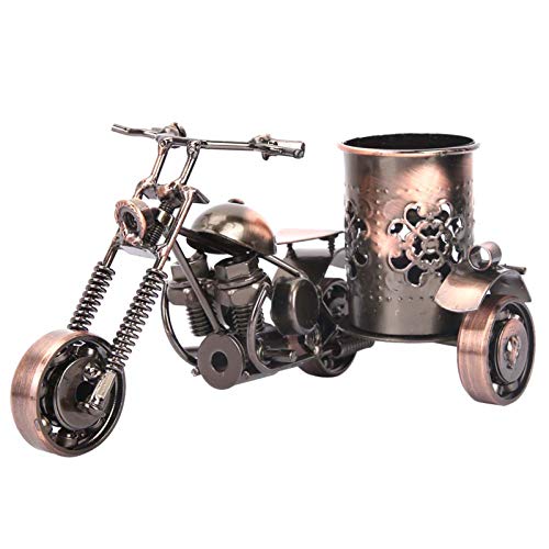 BAOFUYA Vintage Motorradmodell Stifthalter Stand, Kreativ, Hochwertiges Eisen -Motorrad -Figur Organizer mit Aufbewahrung für Schreibtisch, Büro, Haus, Schlafzimmerdekor, Geschenkidee, Einzigartige von BAOFUYA