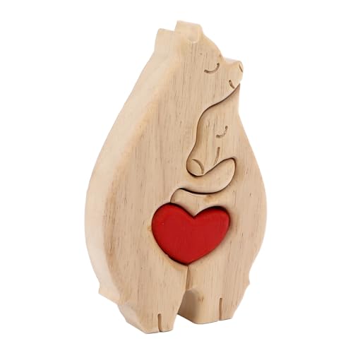 Holzbären-Puzzle, einzigartiges Kunststück für Heimdekoration, stabiles Buchenholz-Puzzle für Kaminsims, Couchtisch, tolles Weihnachts-/Einweihungsgeschenk von BAOFUYA