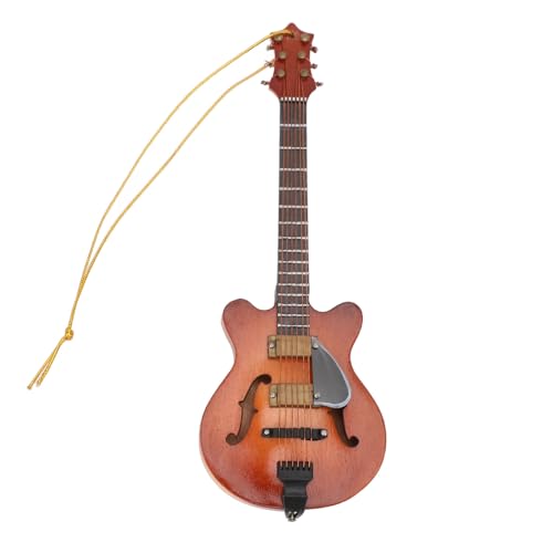 Lifelike Miniatur -Gitarrenmodellierung, Praktisches Hängendes Design Multi Zweck Holzgitarre Hanging Ornament mit Schnur für Bücherregal -Schreibtischdekor (15 cm) von BAOFUYA