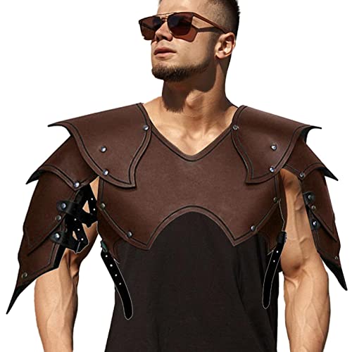 BAOK Warrior PU Leder Brustpanzer | Retro Knight Leder Rüstung Mittelalter Ritter Schultern | Schnalle Gürtel Cosplay Requisiten Gladiator Schulterpanzer BAOK Warrior PU Leder Brustpanzer | Retro Knight Leder Rüstung Mittelalter Ritter Schultern | Schnalle Gürtel Cosplay Requisiten Gladiator Schulterpanzer von BAOK